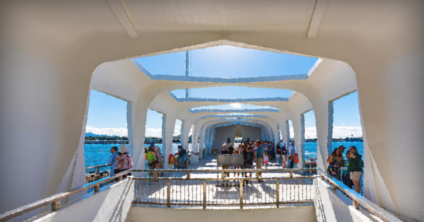 On the deck of the Arizona memorial