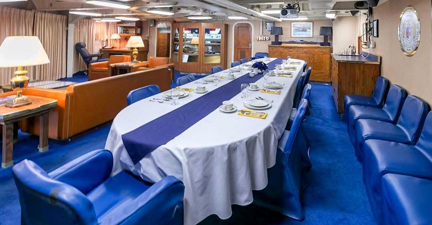 Wardroom: Officers dined and held strategic meetings