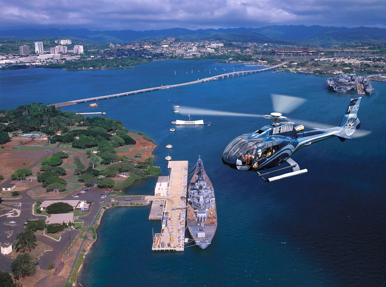 Fly over the USS Battleship Missour & USS Arizona Memorial